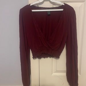 Maroon crop top, worn twice